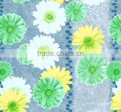 Printed PVC table cover with falannel back