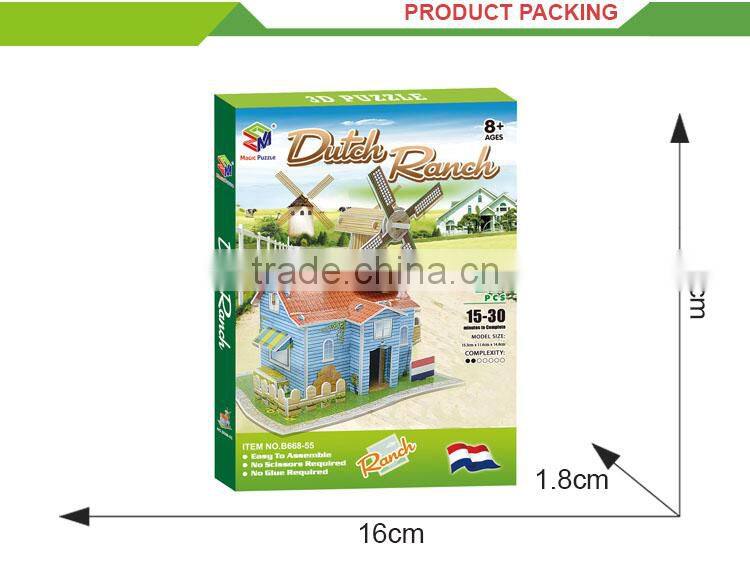 Hot selling 3d holland pasture name puzzle for kids