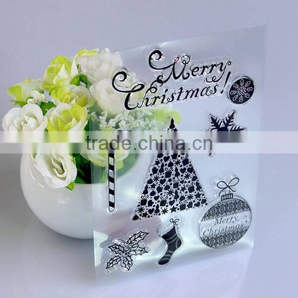 Christmas decor clear stamp and die cut set for scrapbooking