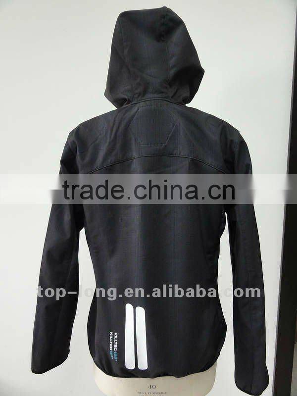 Woman Softshell jacket outdoor clothing with hood