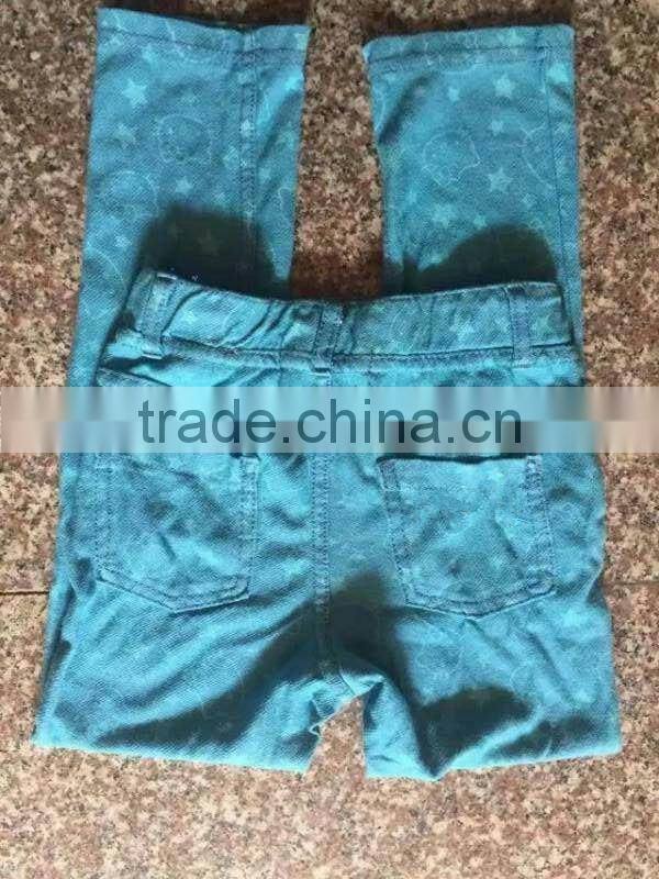 Girl's good quality high elasticity colorful jeans apparel stock lots