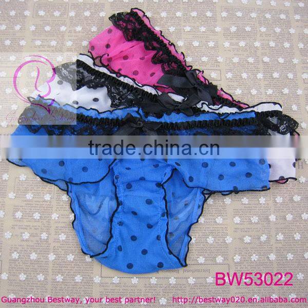 Cute pink transparent polka dot panties