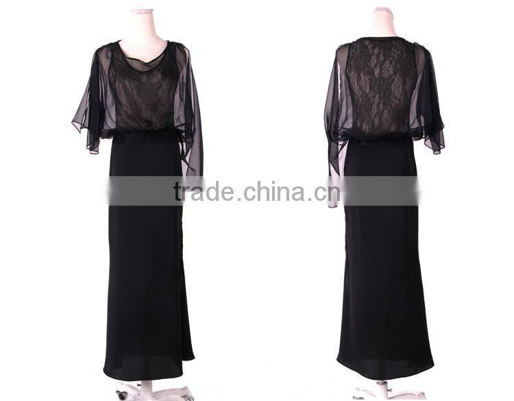 Full Length Chiffon Orange Colored Sexy One Piece Style Evening Dress