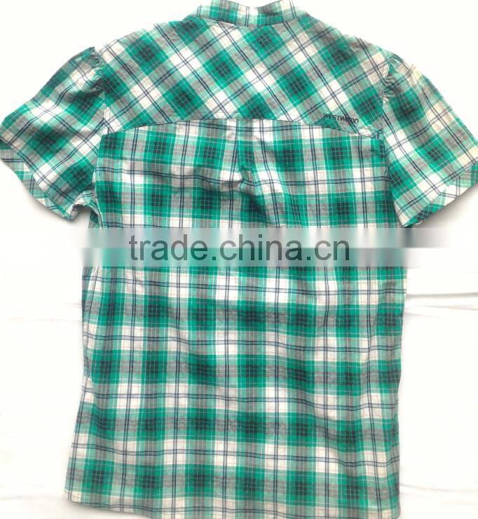 2015 new style cotton plaid square collar men's shirts