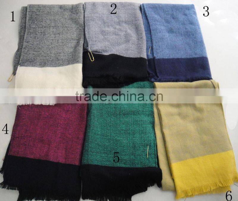 Fashion plain winter knit acrylic warm pashmina shawl
