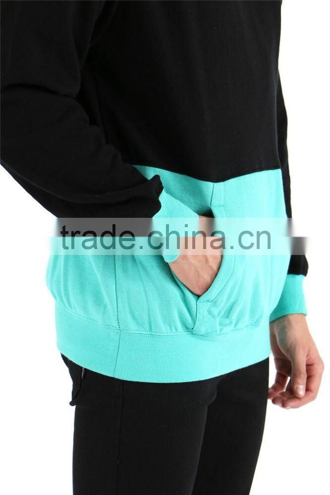 100% cotton pocket sport custom men hoodie two tone hoodies