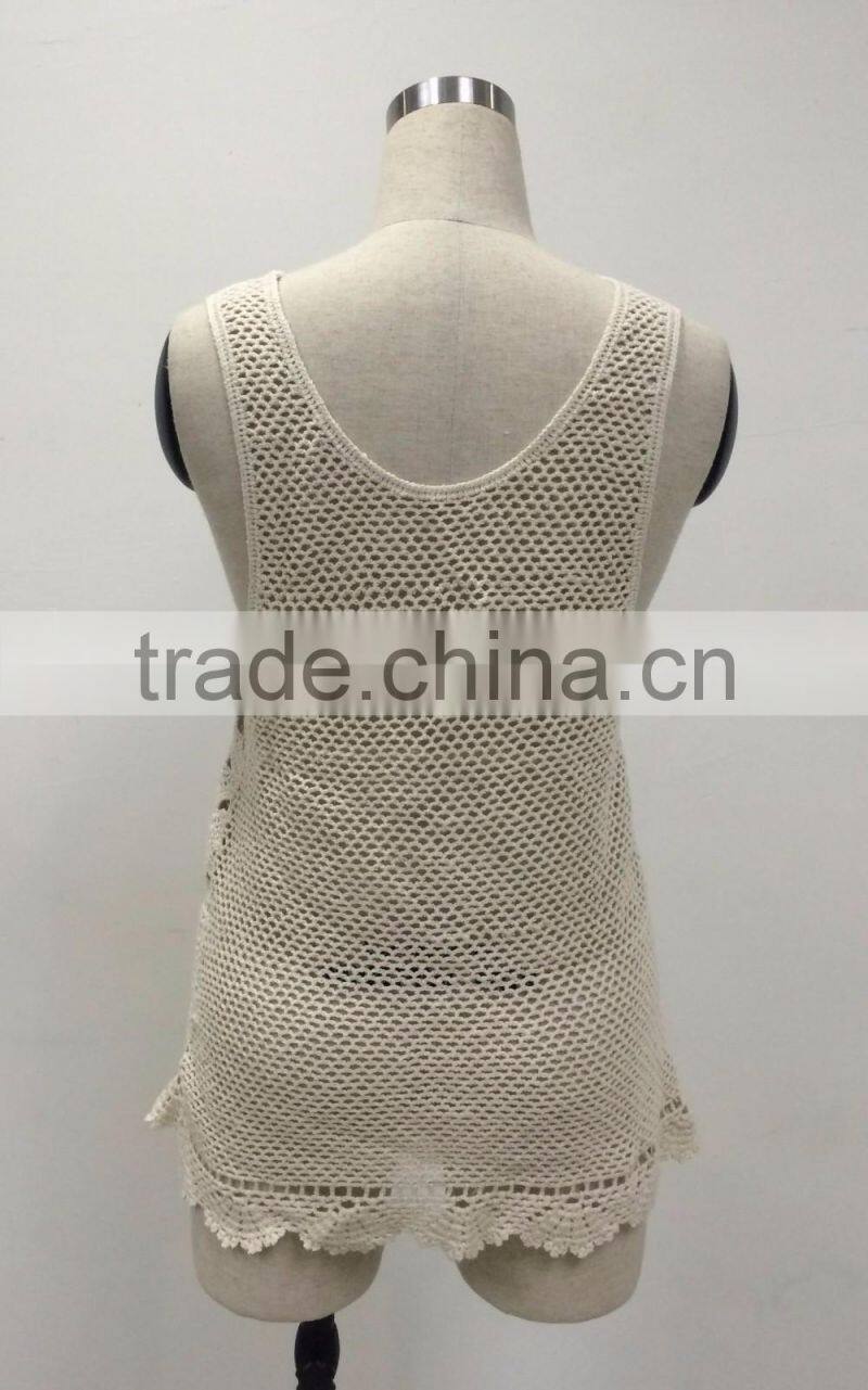 wholesale ladies crochet cotton tank top