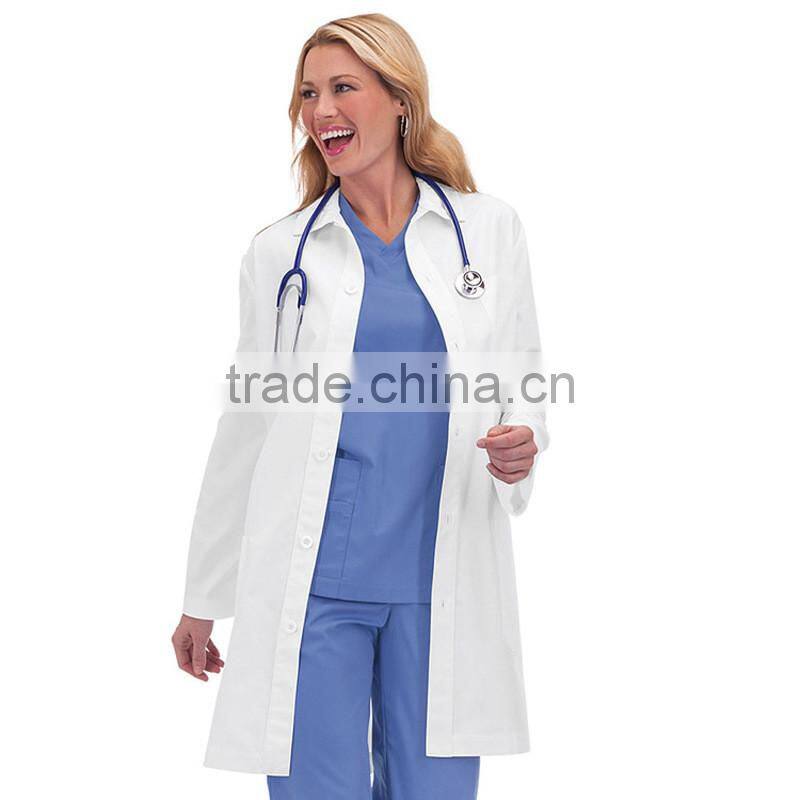 Chinese Factory Customized Lab Coat for Doctors Hospital Workwear White Nurse Uniforms