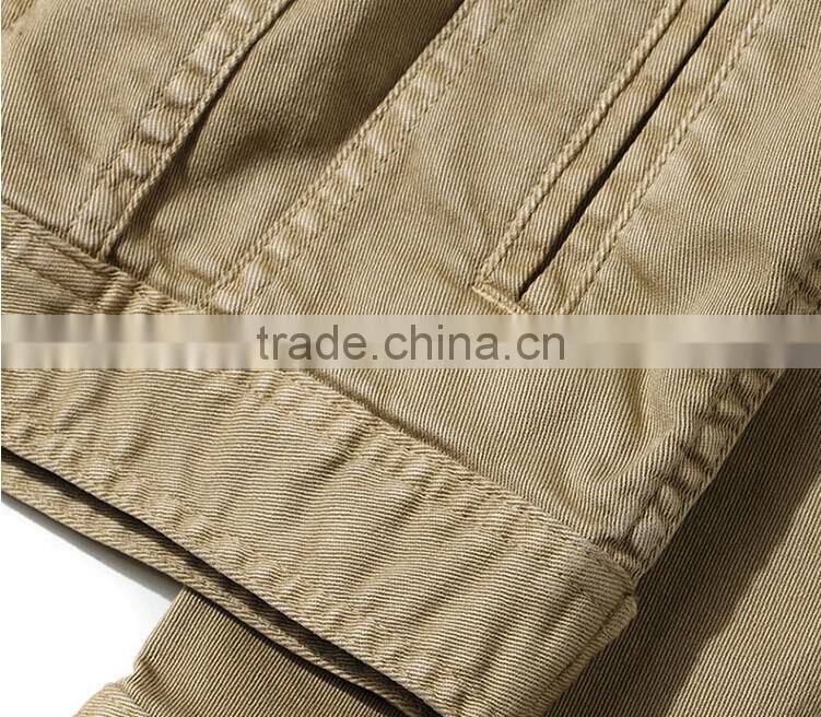 2016 wholesale High quality Slim Fit Custom Brand mens khaki tooling bomber jackets