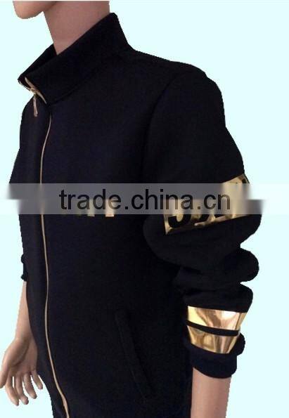 Fashion custom plain metal printing unisex leisure sportswears made in china