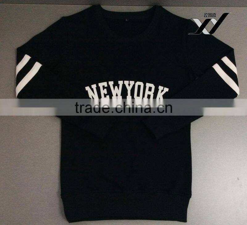 2014 NEW YORK printing black women long sleeve cotton sweatshirt