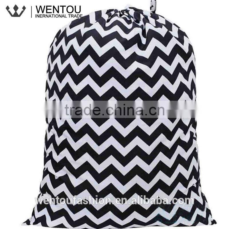Wholesale Chevron Polka Dot Laundry Tote With Drawstring