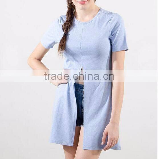 Wholesale custom longline tshirt china t shirt factory