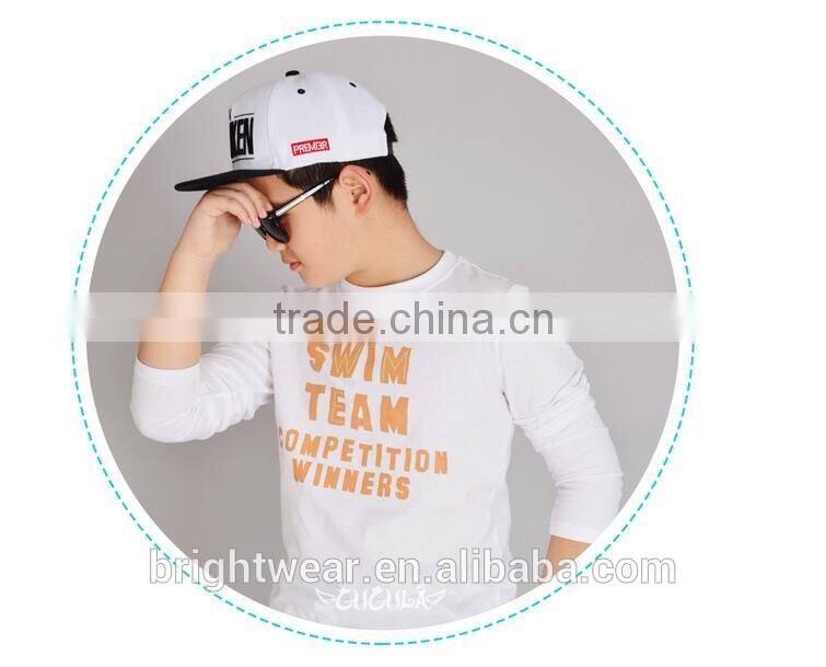 100% cotton boy's long sleeve t-shirt bottoming shirt under shirt basic style simple style