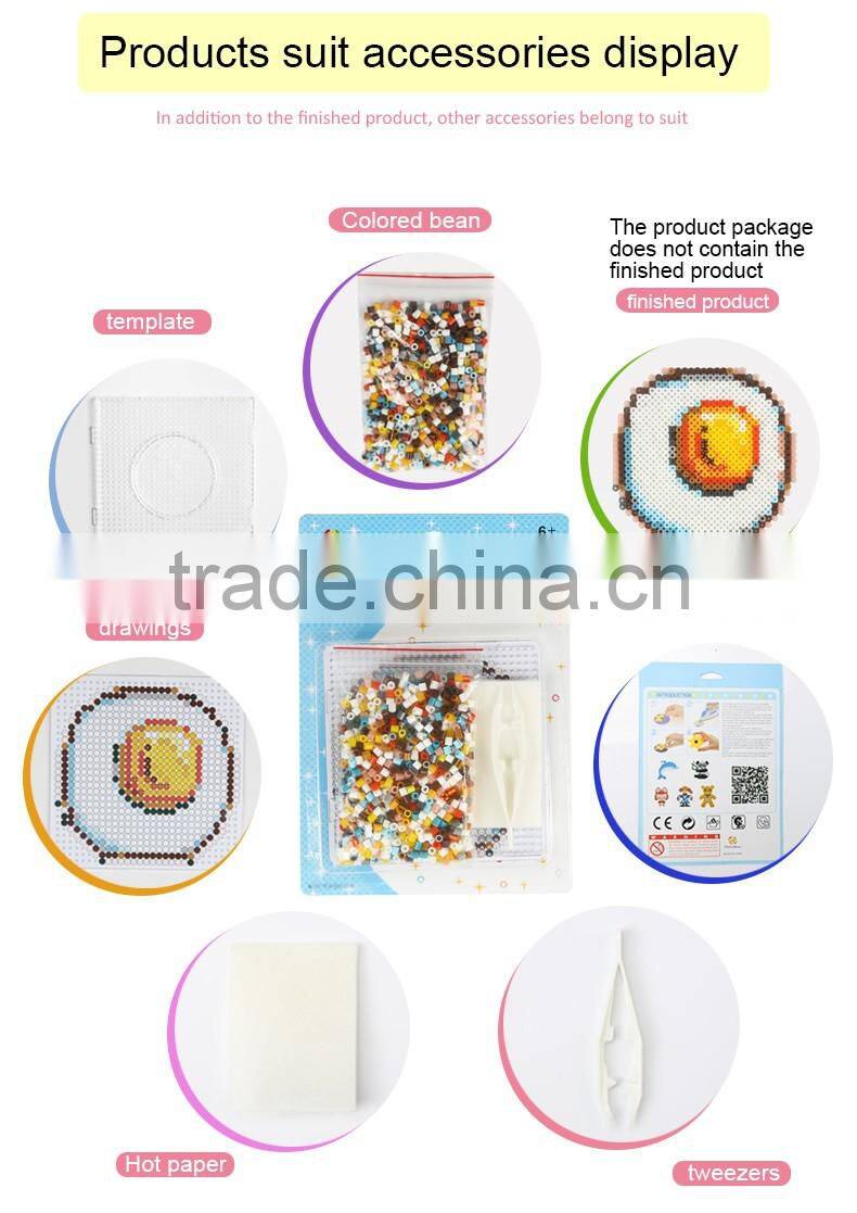 Diyfashion 5mm hama perler fuse beads the Fried Egg set with puzzle iron paper and twezzer hama beads toys for kids 18030
