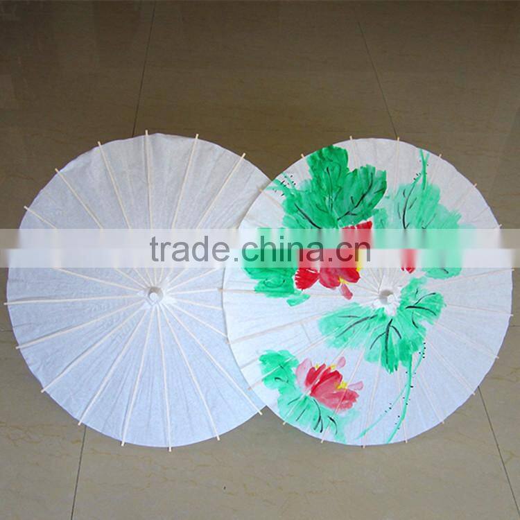 Asian Style Elegant Mini Handcrafted Wooden White Paper Umbrella