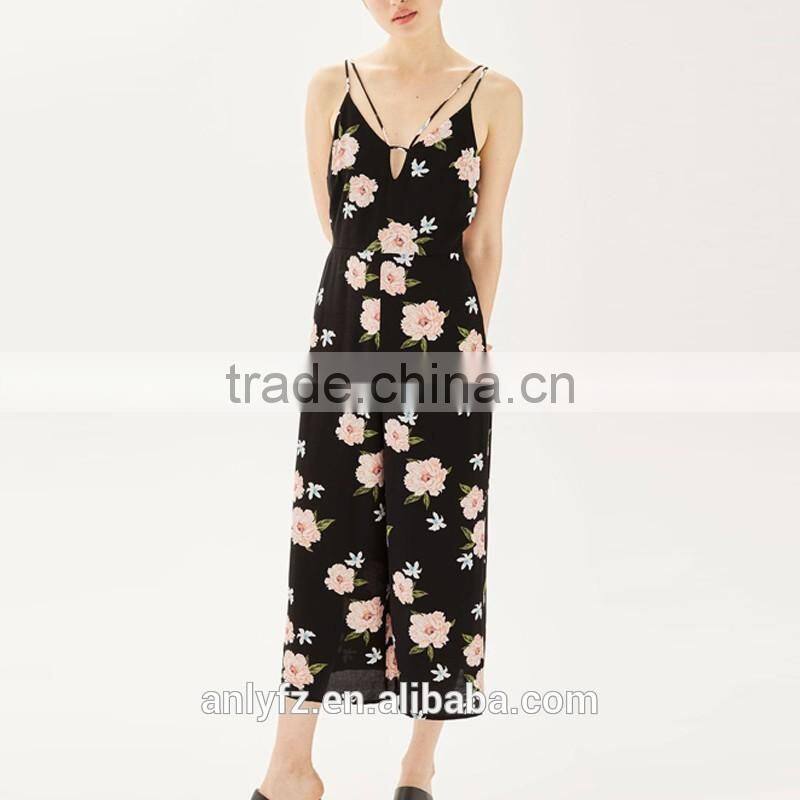 2017 new season women casual wear wholesale 100% polyester poplin breathable female custom jumpsuit