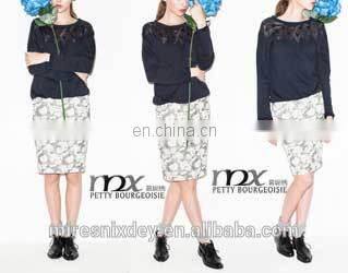 2014 spring&autumn splice europe&america long sleeve vintage style women sweater