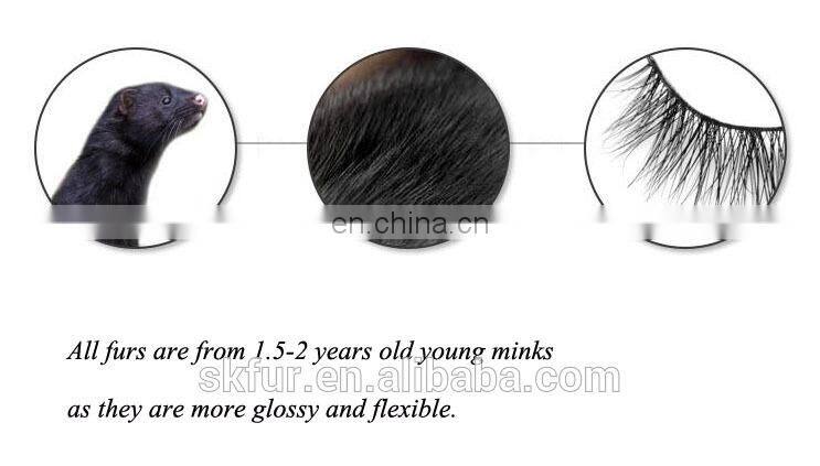 Factory wholesale private label invisible band individual 3d real mink strip eyelashes