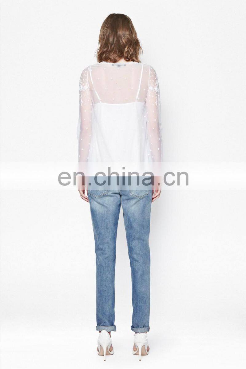 fashionable white sexy models casual blouse 2014 sexy young ladies top