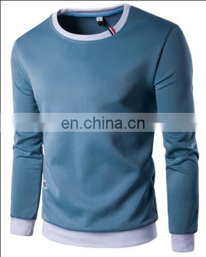 OEM Service Men's Hedging Sweater Long Sleeves Leisure Round Neck Solid Sweatshirt