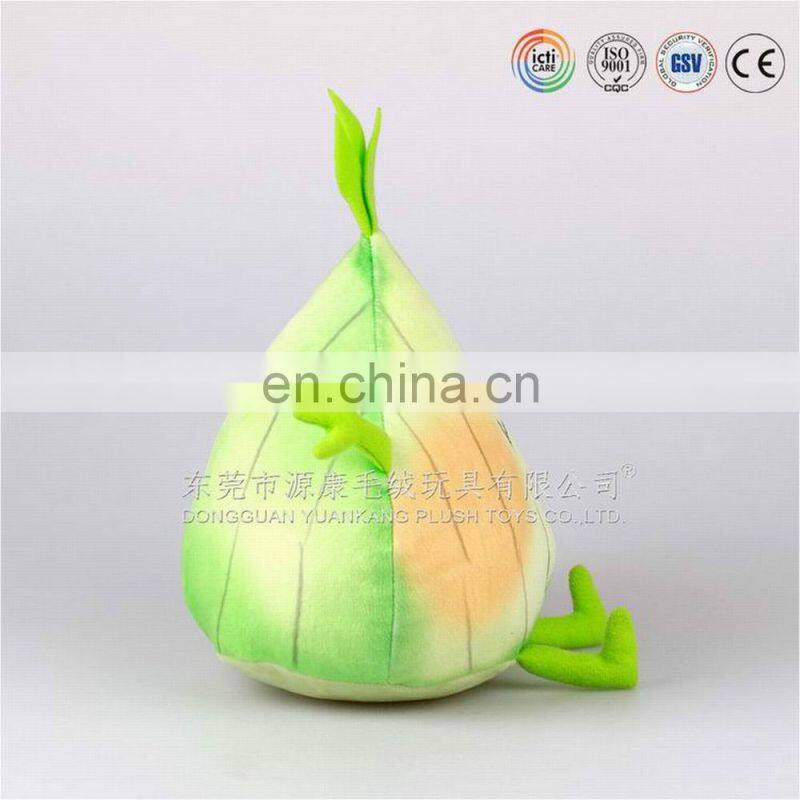 ICTI audited factory lovely green onion plush pillow factory in china