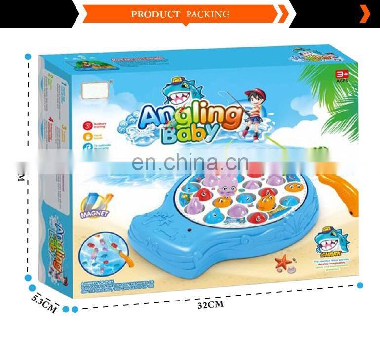 hot selling 2017 electric magnetic battery operated fishing game baby toy with music