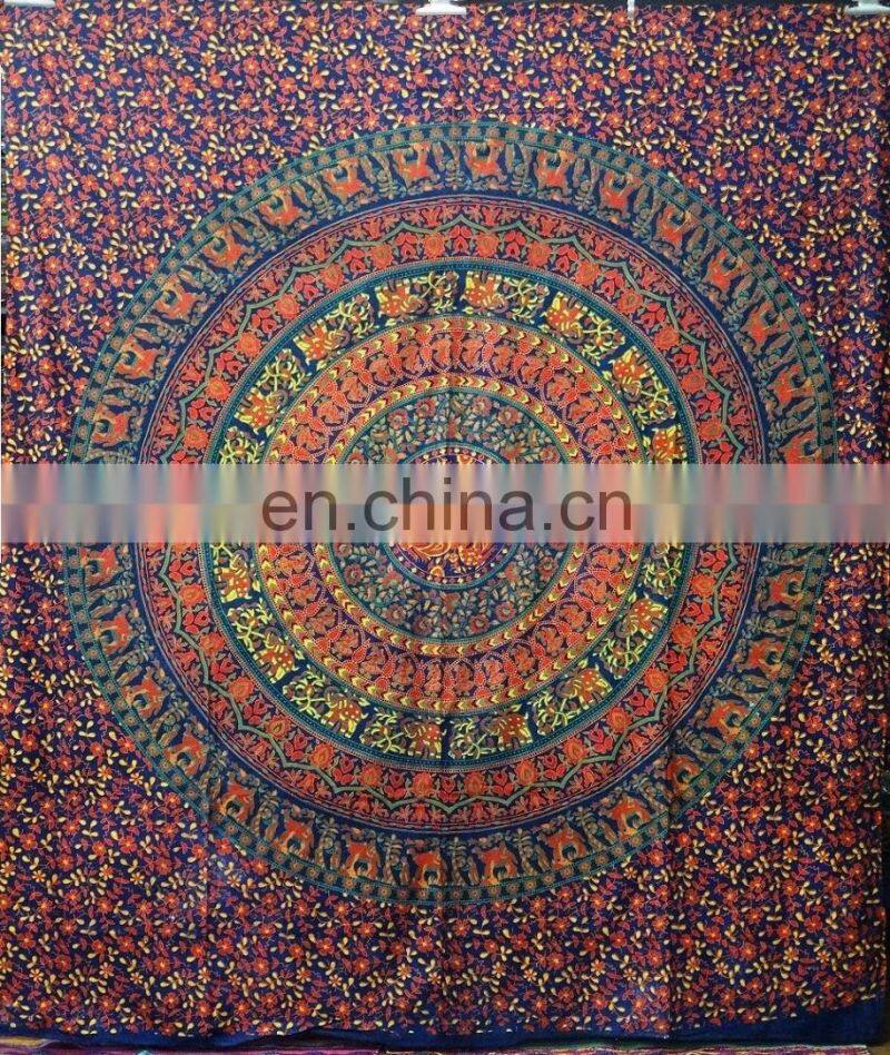 Mandala Sun Moon Stars Tapestry Wall Hanging ,Cotton Day Light Sun Print Indian Tapestry