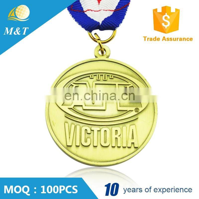 Custom Design Round Cheap Metal Victory Gold Silver Medal