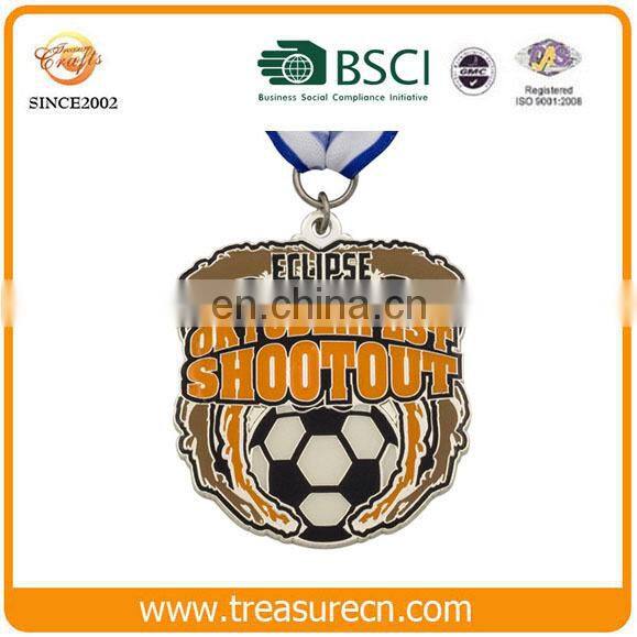 Die cut zinc alloy custom made color filled metal old sports muay thai medal