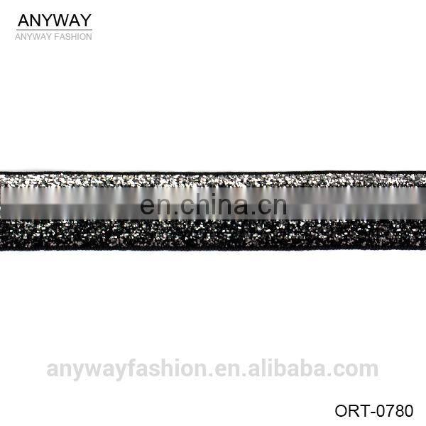 silver lurex polyester twill ribbon