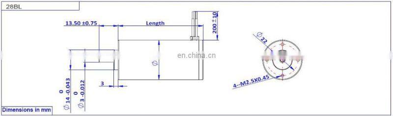 O.D28mm high speed 6000rpm 8000rpm brushless dc motor 24v 12v option