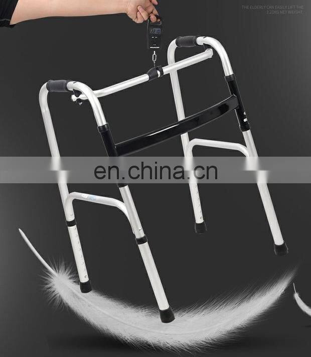 Rehabilitation Product for Old People and Disabled Knee Walk Folding Lightweight Aluminium Walking Zimmer Frame Walker