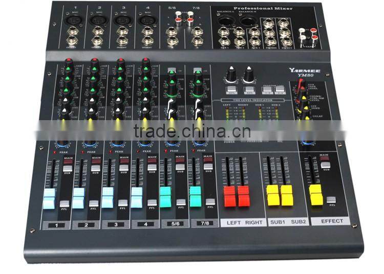 portable 12 channels professional sound system audio power mixer YM160