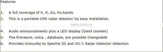 Multi Functions Of Radar detector legal And GPS Best Item From Conqueror NO.95