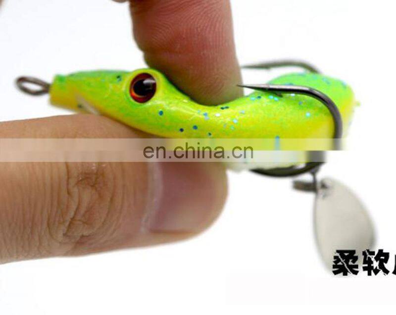 Amazon 4.5cm 7g PVC Box Packaging Frog Lure With Spoon Snakehead Killer cebo de pesca