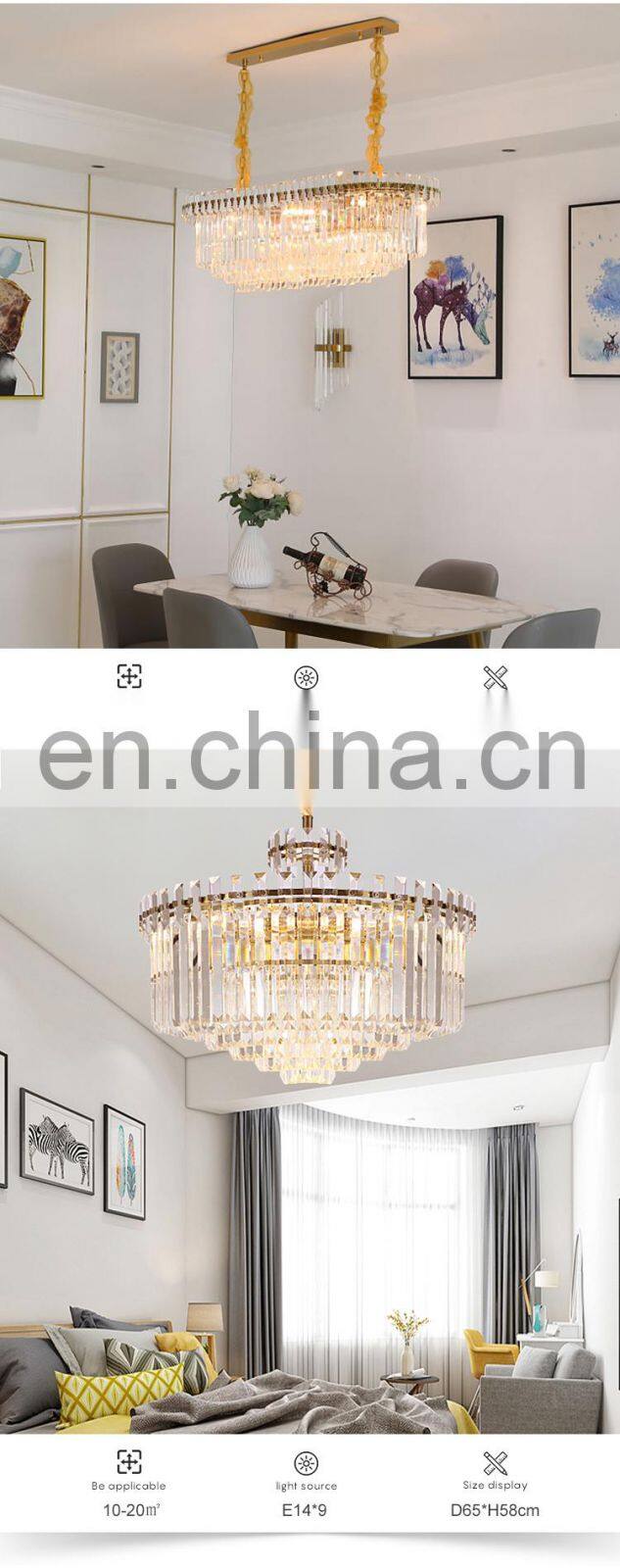 New Product Indoor Decoration Pendant Light Living Room Dining Room LED Crystal Chandelier