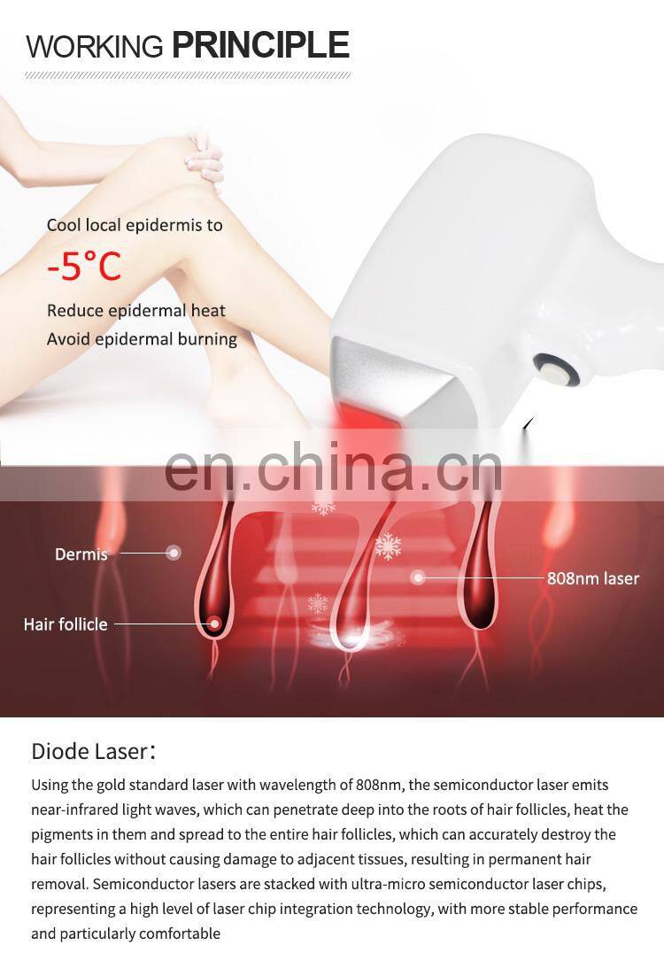 Vertical 808 diode laser therapy picosecond tattoo pigment removal hair removal machine