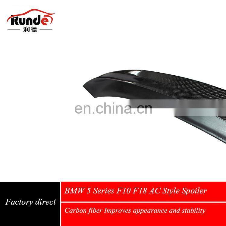 Runde Universal Auto Accessories AC Style Carbon Fiber Material Rear Spoiler Wing for 2011-2017 BMW 5 Series F10 F18 spoiler