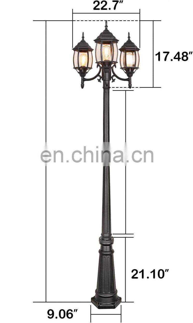 led outdoor post lighting 3-head surface-mount post combination wet location antique landscape post lights for homes