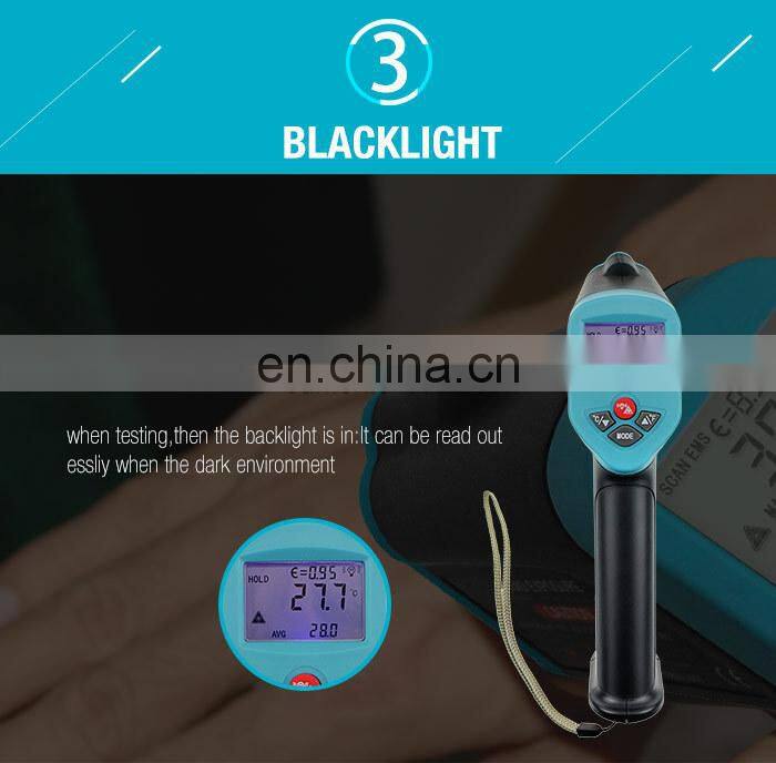ALLOSUN EM528 Non-contact Digital IR Infrared Laser Thermometer Temperature Gun for industry Meter LCD