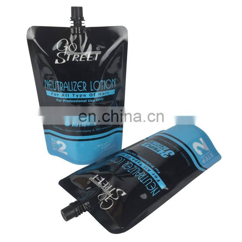 customized printed spout cap plastic aluminum foil matte black bag packaging stand up pouch for juice