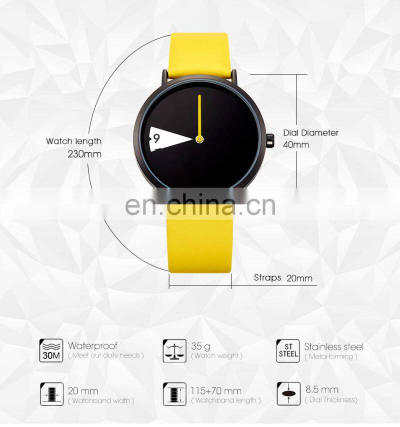 SHENGKE New Trendy Handwatchs Minimalist Dial Design Watchs Black PU Strap Wrist Watchs K0090L