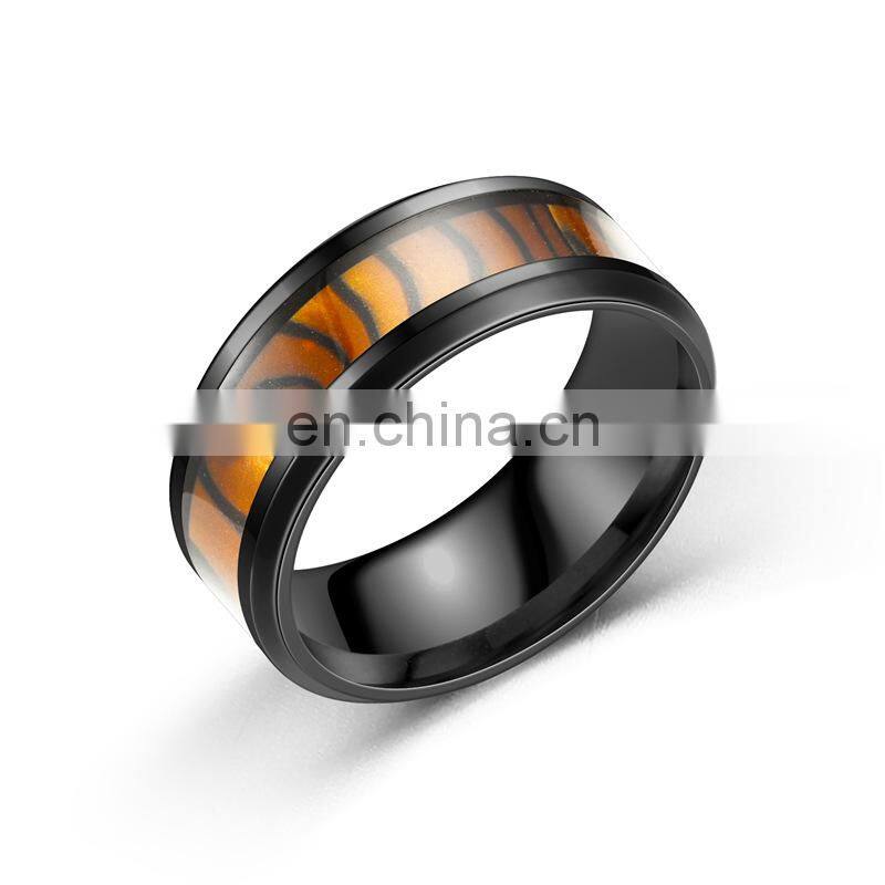 Fashion Colorful Shells Pattern Stainless Steel Couple Ring for Men Women Simple Titanium Steel Ring Wedding Party Jewelry Gifts
