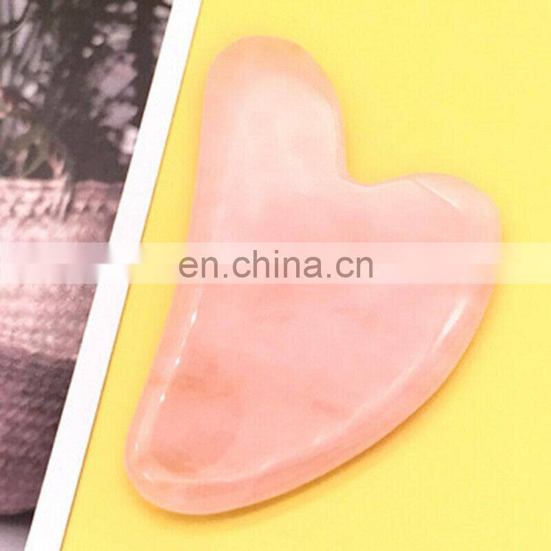 Heart shaped pink quartz gua sha