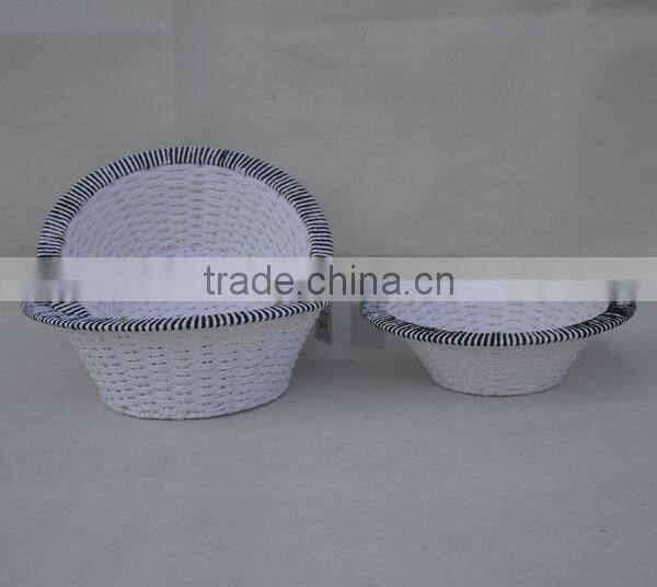 set of 3 bowl shape handmade paper rope woven basket