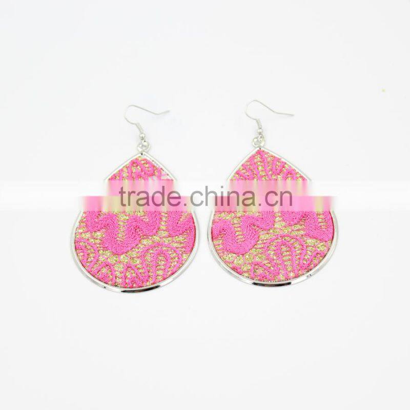 2015 New handmade lace pattern drop earring high quality fashion earring