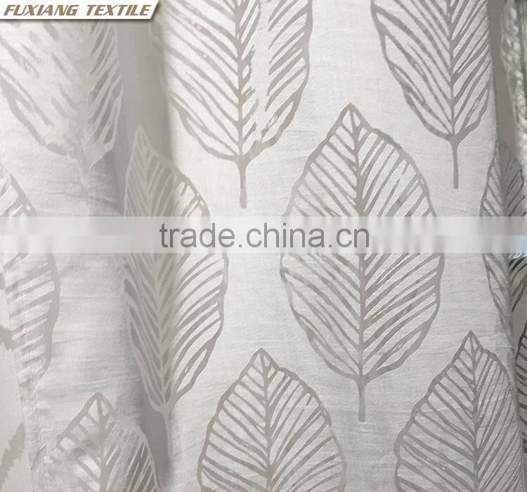 100% Polyester burn-out geometric/leaves/ branches window curtain fabric