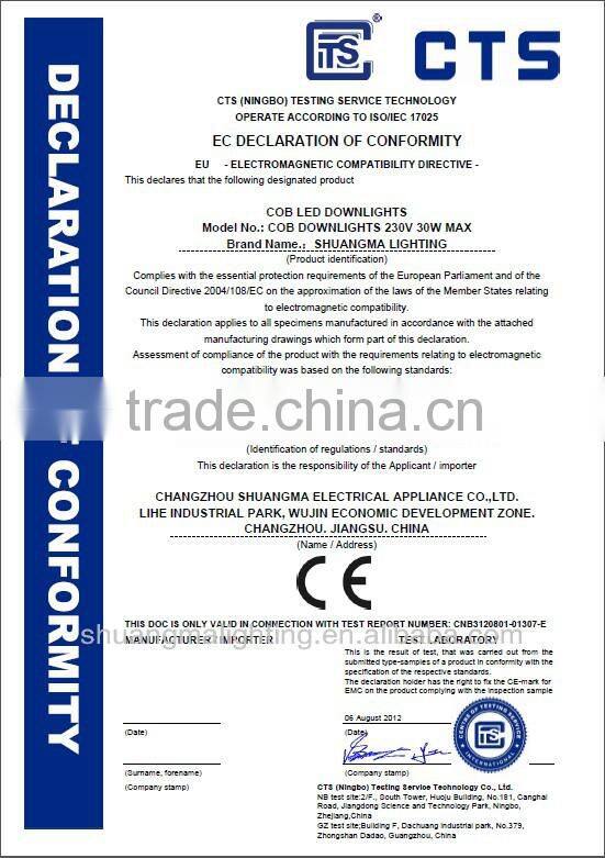 High Luminous Efficacy 9x1w LED Down Light