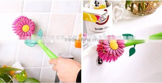 Multipurpose Flower Dish Scrub Cleaning Brush with Holder